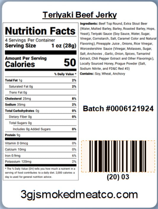 Teriyaki Smoked Beef Jerky